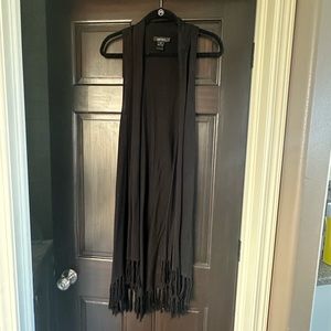 Karen Kane black frill long vest